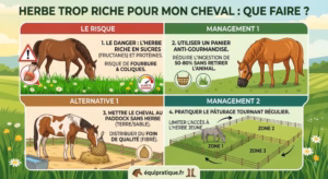 Lire la suite à propos de l’article Herbe trop riche pour le cheval : que faire ?
