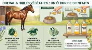 Lire la suite à propos de l’article Les huiles végétales dans la ration du cheval : avantages et doses