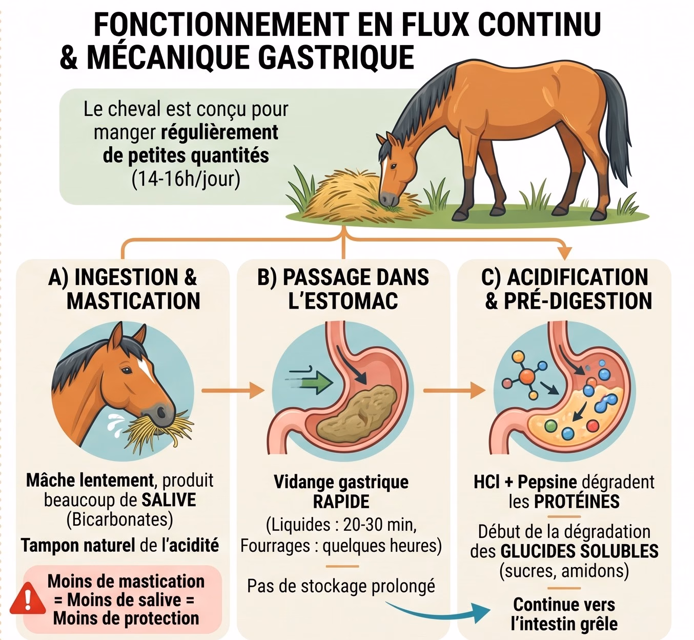 You are currently viewing Anatomie et fonctionnement de l&rsquo;estomac du cheval